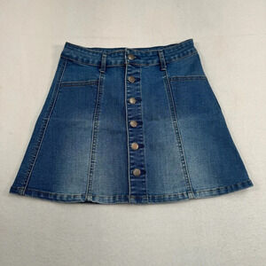 American Rag Button Down Jean Denim Mini Skirt Womens Size 1